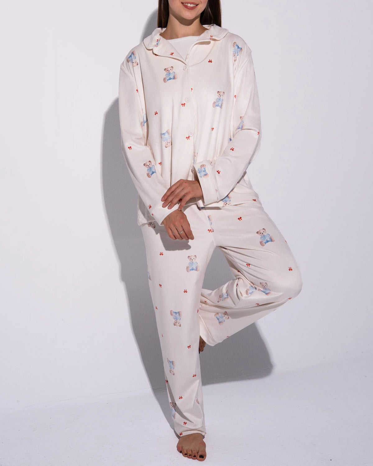 Teddy Bear Print PJ Set
