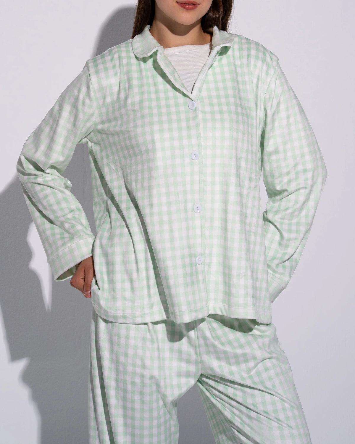 Mint Green Check PJ Set