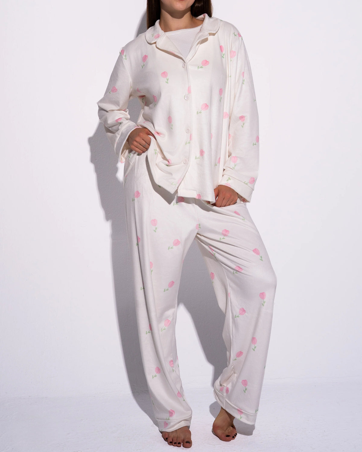 Pink Tulips Pajama Set