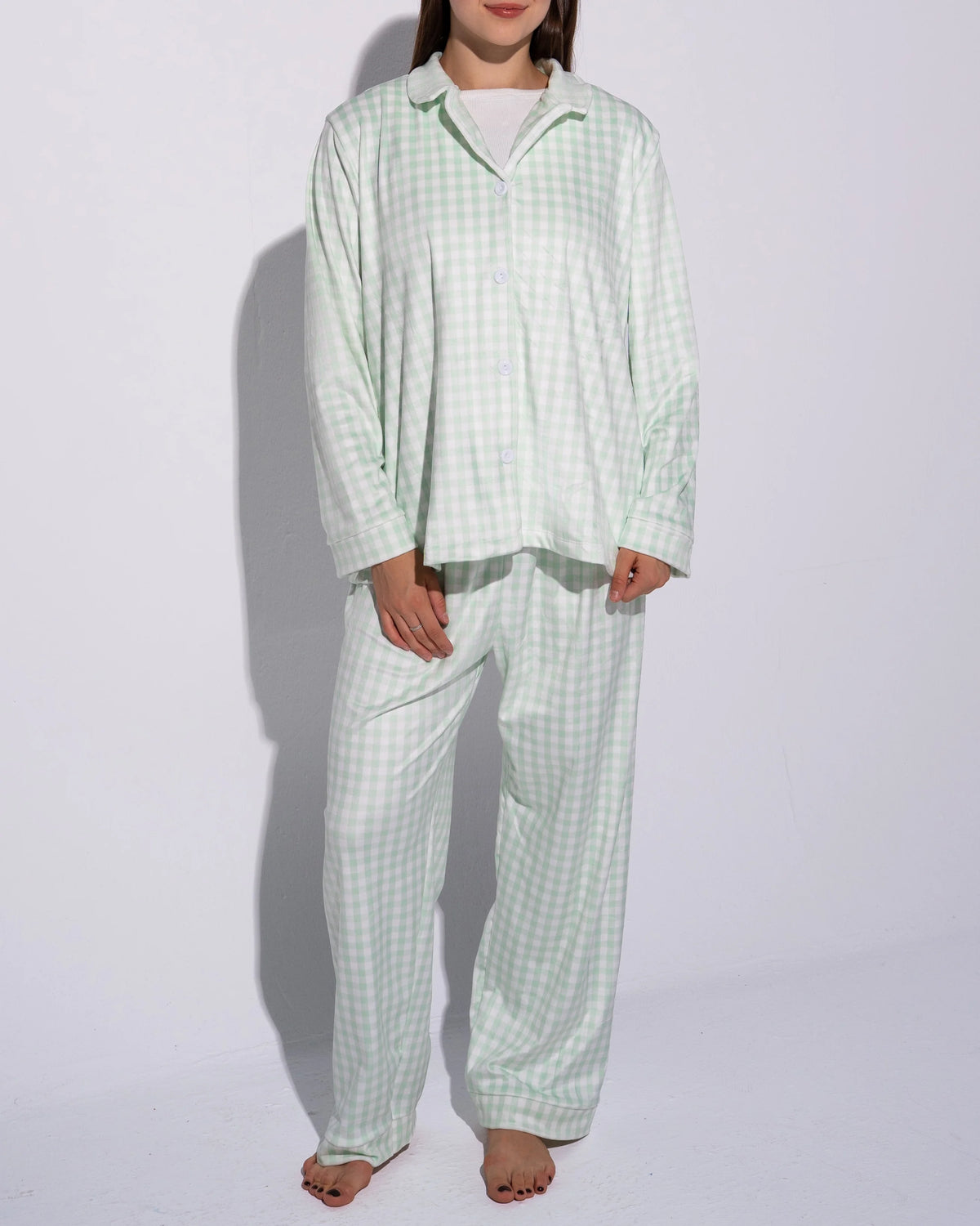 Mint Green Check PJ Set