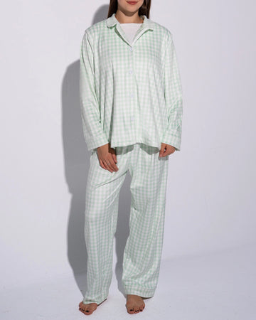Mint Green Check PJ Set