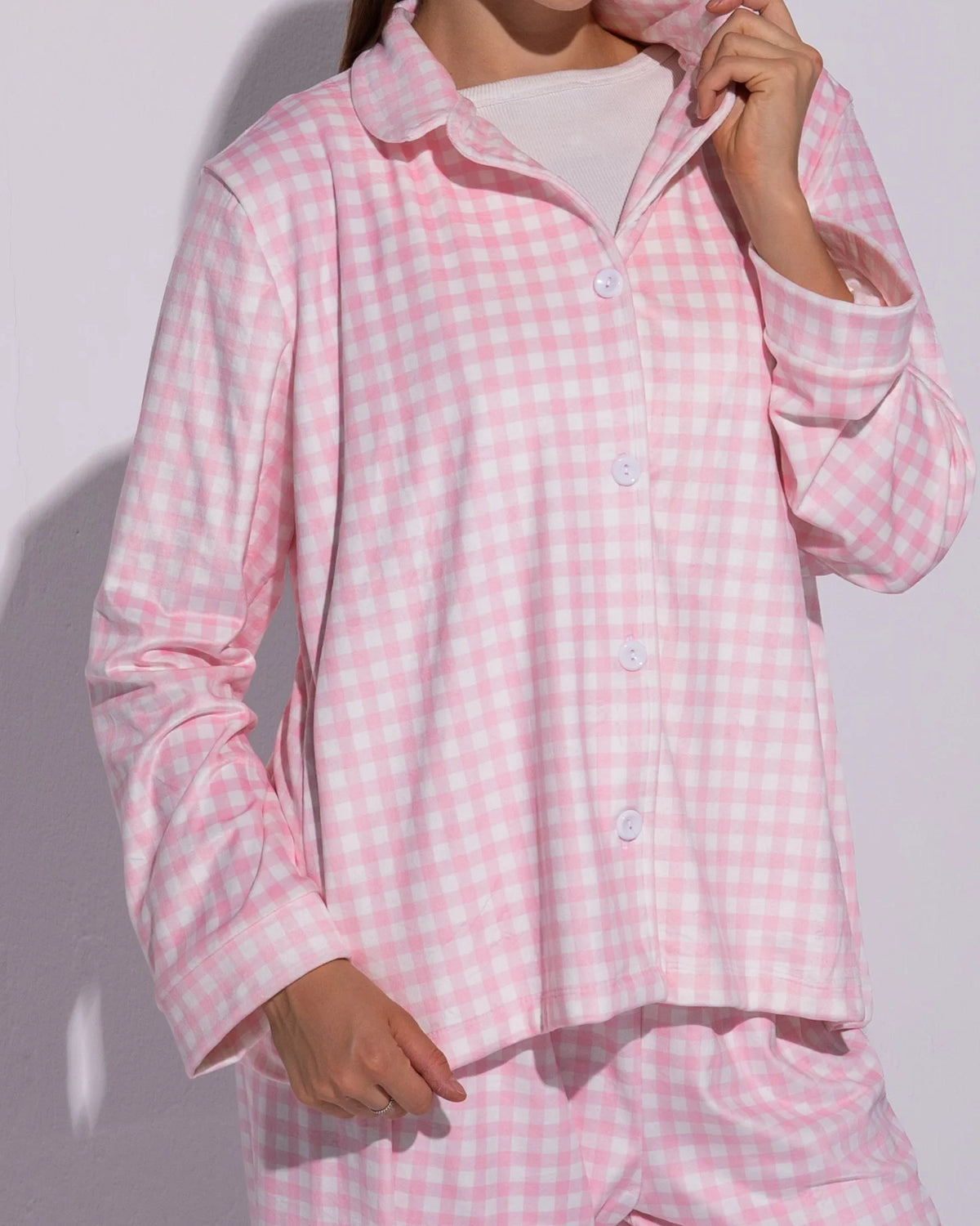 Sweet Checkered Pink Winter PJ Set