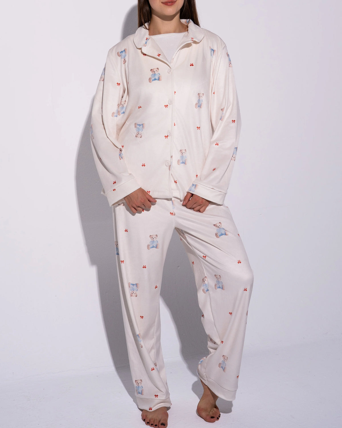 Teddy Bear Print PJ Set