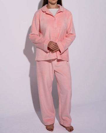 Soft Pastel Pink Fleece PJ Set