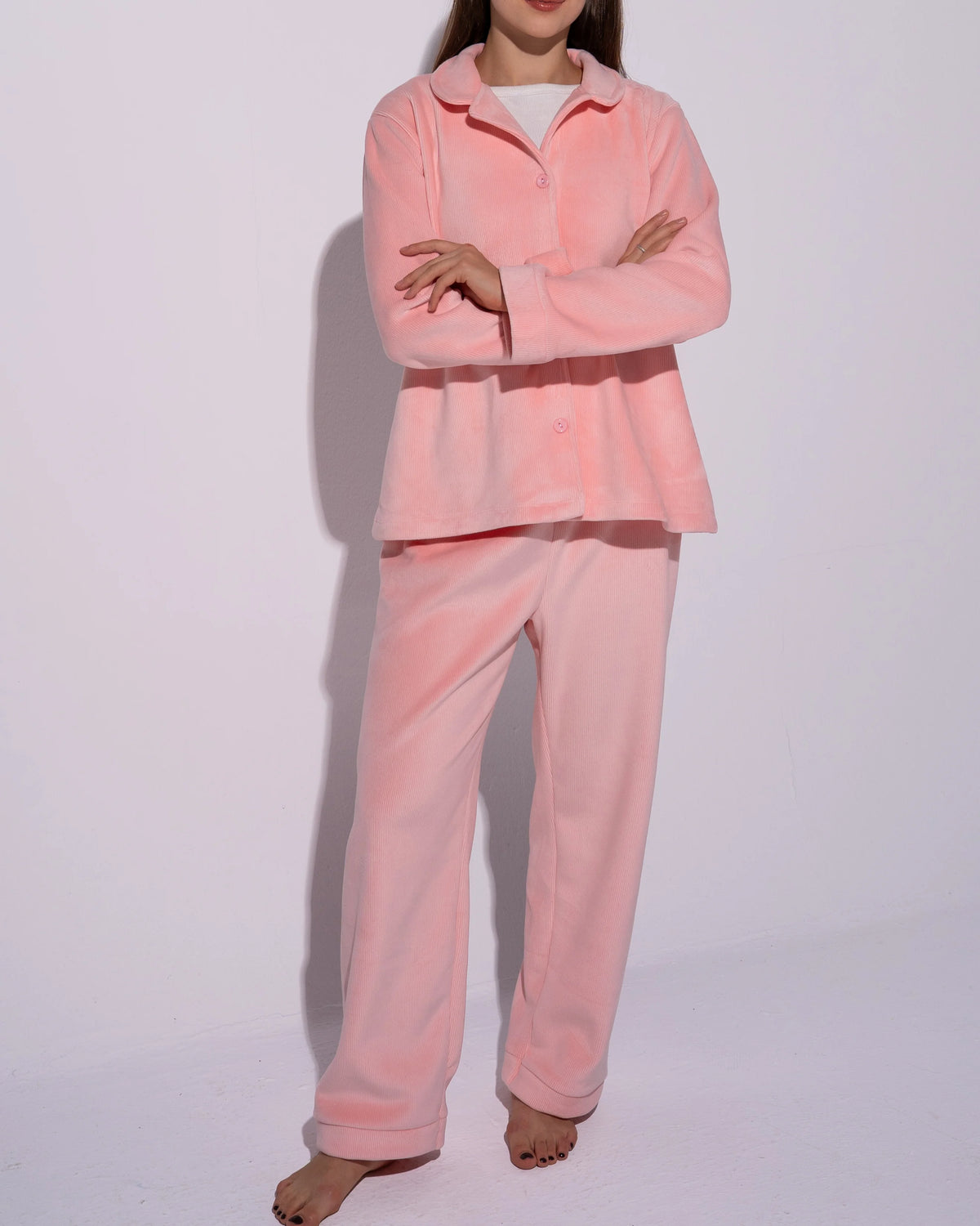 Soft Pastel Pink Fleece PJ Set
