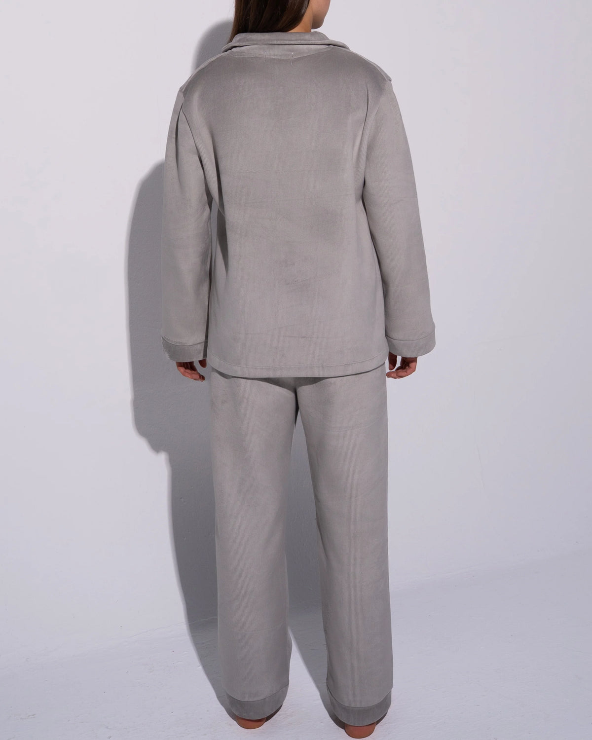 Cozy Silver Grey Fleece PJ Set