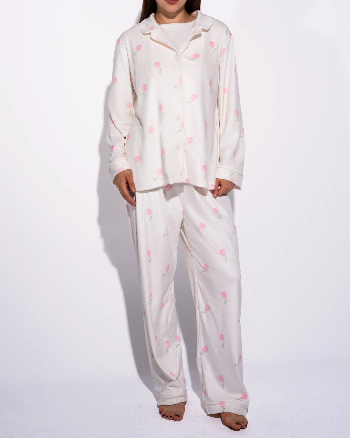 Pink Tulips Pajama Set